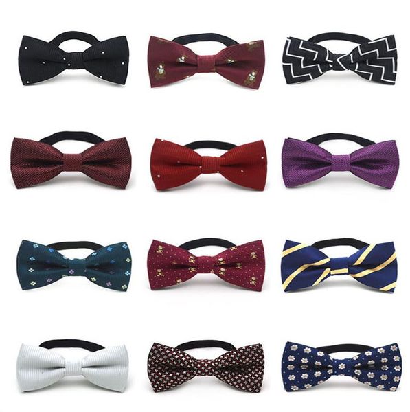 

Children Kids Pre Tied Wedding Party Bow Tie Girls Boys Formal Tuxedo Satin Bowtie Necktie Colorful Christmas Baby gift drop, Red;brown
