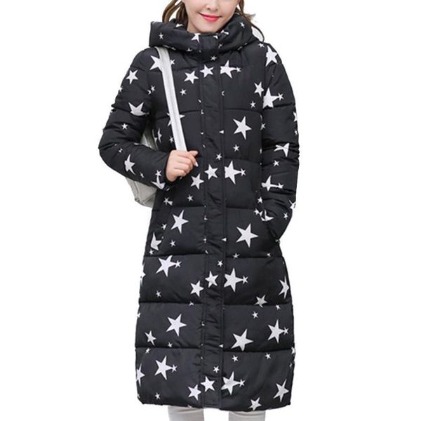 

women's trench coats 2021 winter jacket women hooded print thick warm female cotton coat dames jassen outerwear parkas aqueta feminina, Tan;black