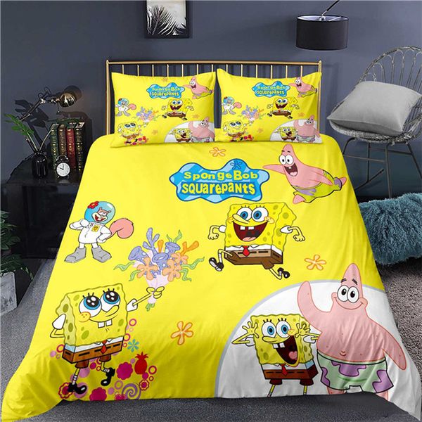 

selling cartoon cartoon spongebob 3d printing colorful bedding sets duvet cover-102