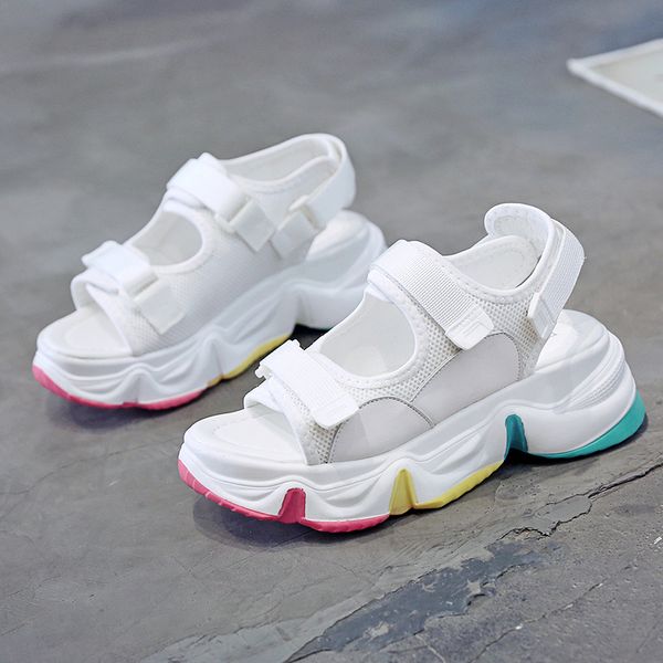 

women chunky sandals luxury designers sports platform sandal 6cm high wedges casual shoes woman 2020 summer aa-359