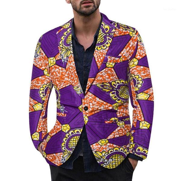 

men's jackets men casual vintage turn-down collar long sleeve print floral blazer coat jacket clothing us size up to 3xl hip hop slim f, Black;brown