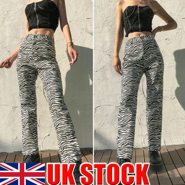 

women's pants & capris women fashion high waist flare wide leg chic leopard ladies flared trousers bell bottom flowing palazzo loose of, Black;white