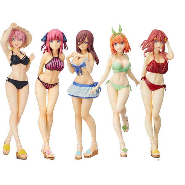 

judai original sega pm gotoubun no hanayome nakano ichika nino miku yotsuba itsuki swimsuit ver pvc action figure model toys aa220311