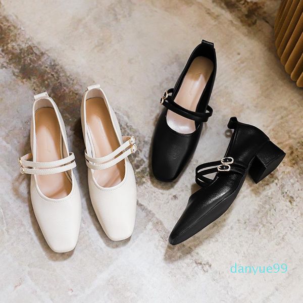 

dress shoes the fashion block heel casual shallow mouth women's with korean version of loafer tide all match, Black