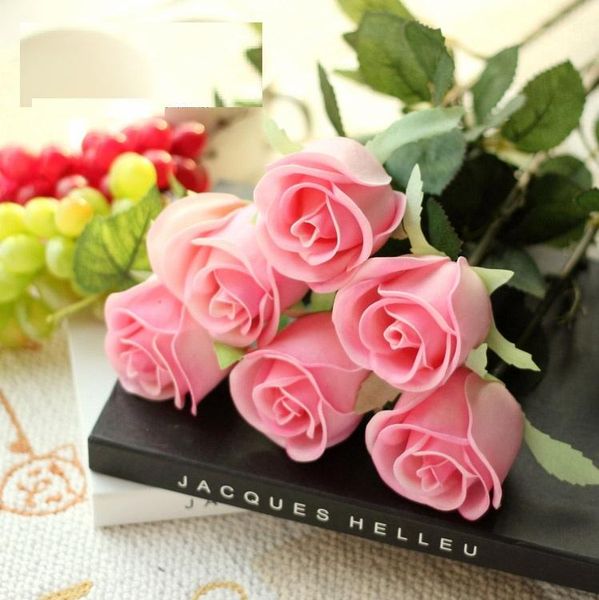 

pu rose artificial flower in bulk single rose 30 pcs/lot pu latex fake flowers office christmas decorative vases flower
