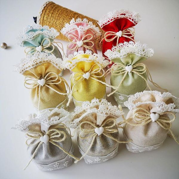 

gift wrap 1pc 10x14cm cotton linen bags jewelry rings packaging wedding party decoration drawable candy tea cosmetic pouch