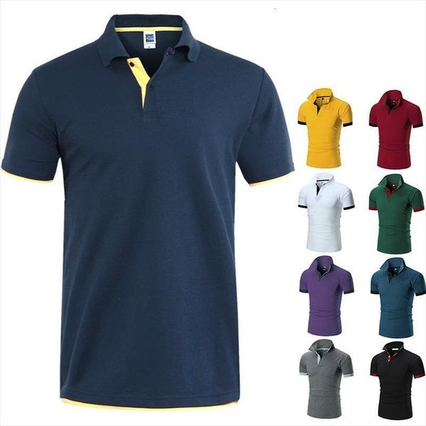 

shirt short sleeve cotton poloshirt men polos plus size, White;black