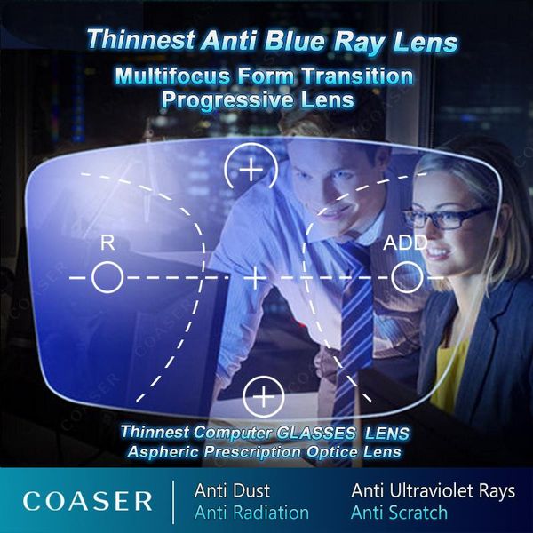 

sunglasses cases & bags form anti blue ray multifocal progressive lens glasses prescription optical spectacle reading progressiva 1.56/