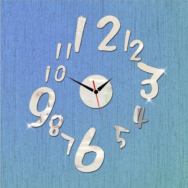 

wall clocks promotion 2021 arrival large acrylic clock quartz home decor 3d mirror color wedding room children watch