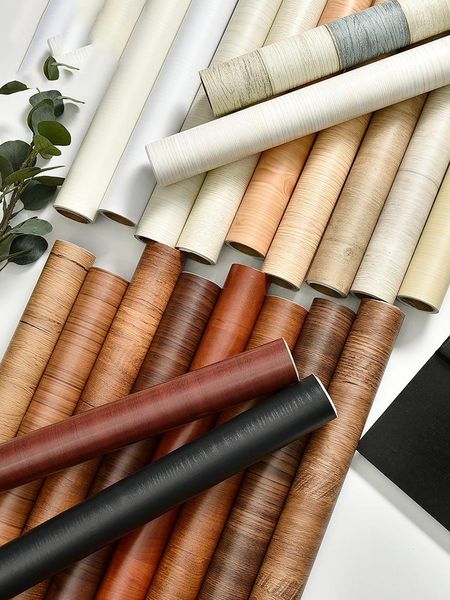

6m10m waterproof wood wallpaper roll self adhesive contact paper doors cabinet deskmodern furniture decorative sticker
