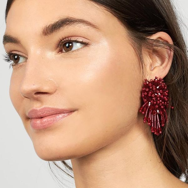 

dangle & chandelier fashionsnoops design bijoux elegant tassel statement earrings for women charm resin beads fringed wholesale1, Silver