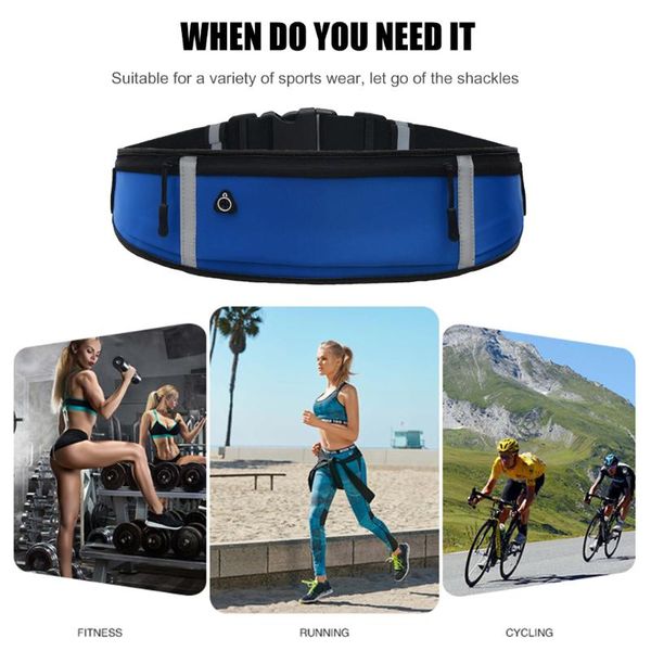 

outdoor bags sports waist bag running phone anti-theft reflective belt pack non-slip gym fitness