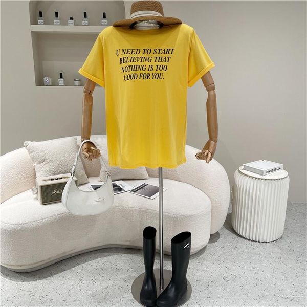 

women's t-shirt clothing spring summer 2021 fashion loose letter print short sleeve top, White
