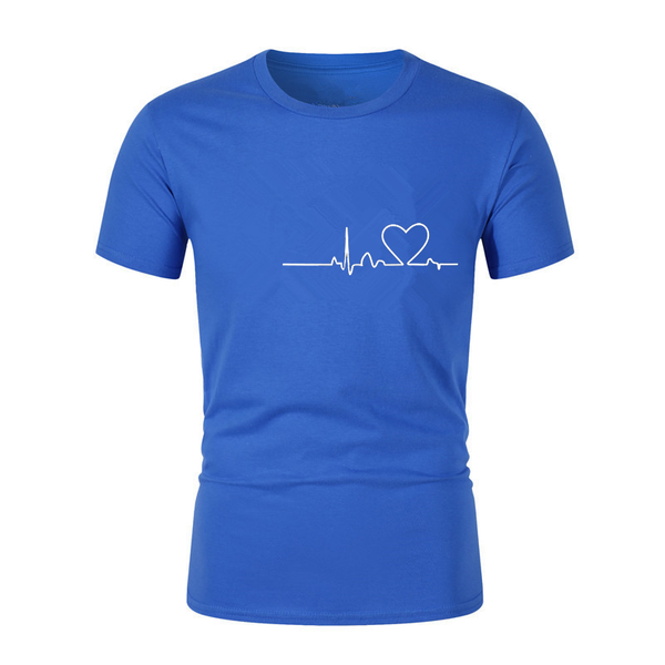 

women's t-shirt summer girls and women white love heartbeat printed t-shirts go shopping casual ladies short sleeves