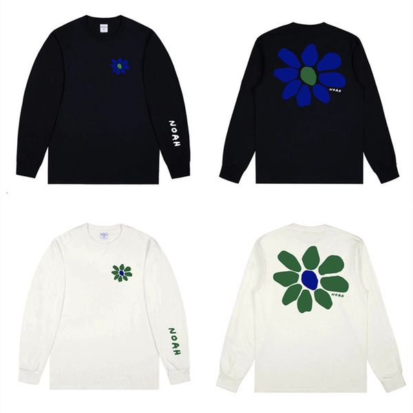 

2021 new fw noah core autumn bloom t shirt men women 1:1 long sleeve flower print t-shirt tees y7e7, White;black