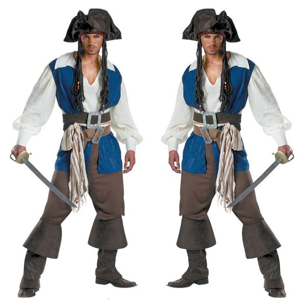 

halloween masquerade ball cosplay caribbean pirate costume captain, Black;red