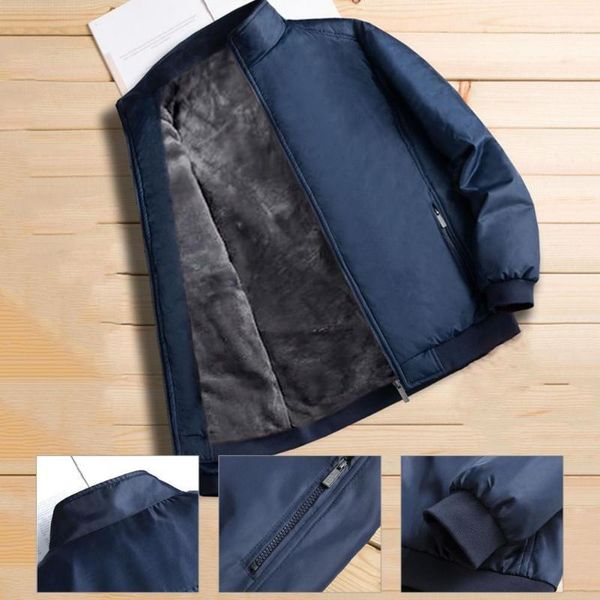 

men's jackets drop coat solid color ertra thick stand collar warm cardigan winter jacket for outdoor, Black;brown
