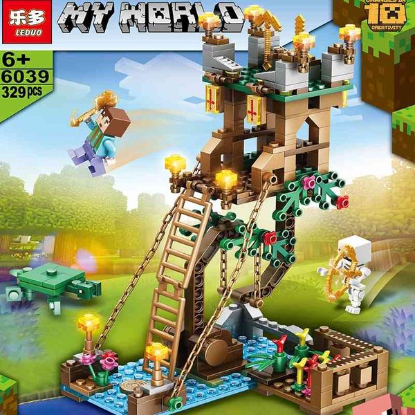 

leduo 6039 my floating fortress world small particle building block diy assembled boys and girls toys 6 years old