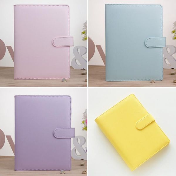 

creative hand book macaron notepad loose-leaf notebook hand book a5a6notebook case notebook cover loose-leaf shell, Purple;pink