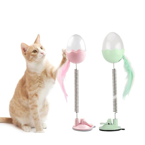 

cat toys spring leakage tumbler toy interactive lighting pet shaking container bowl slow feed with bottom sucker