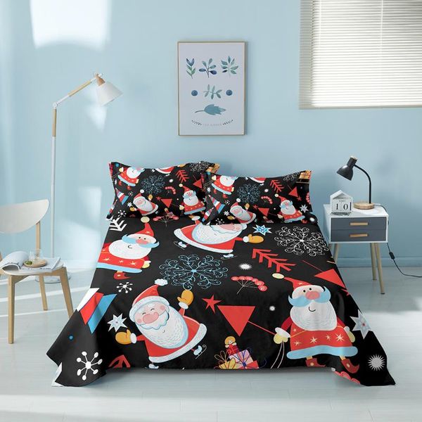 

sheets & sets christmas bed sheet polyester mattress protector cover flat 1pc soft bedclothes twin full queen king size