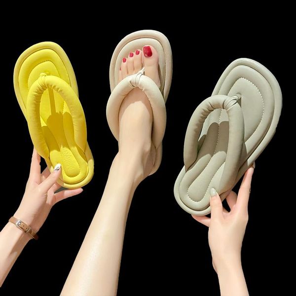 

slippers casual low flat shoes female slipers women rubber flip flops slides luxury 2021 hawaiian soft pu rome ca, Black