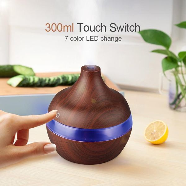 

aroma air humidifier aromatherapy wood grain 7 color led lights electric aromatherapy essential oil aroma diffuser mist maker