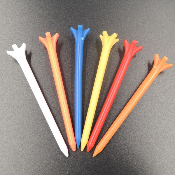 

50pcs/pack multicolor professional zero friction 5 prong 70mm golf tee 5 claw less resistance durable plastic golf tees