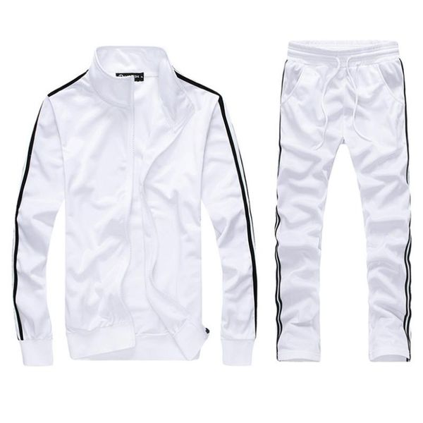 

men's hoodies & sweatshirts arrival men striped hoodie sets casual sports suit autumn mens sportswear zipper hoodie+pants 2pieces set p, Black