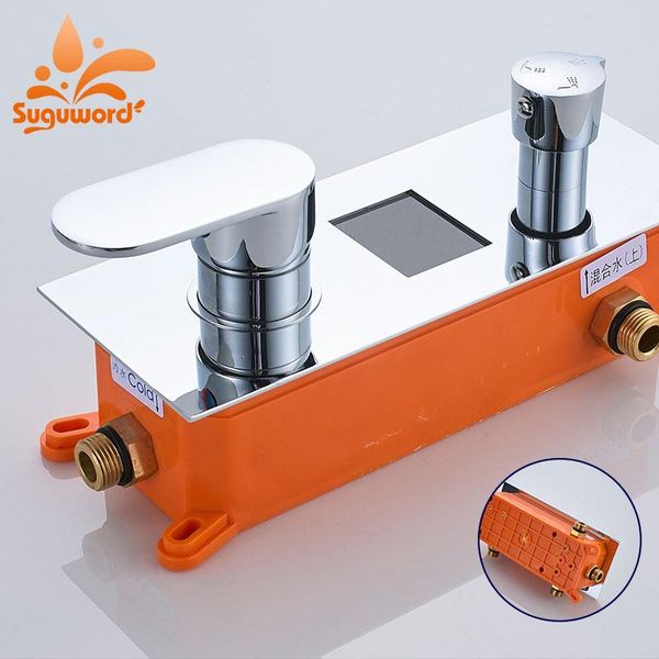 

multiple shower set accessories and cold mixer orange box digital display 2way /3way mixer value tap