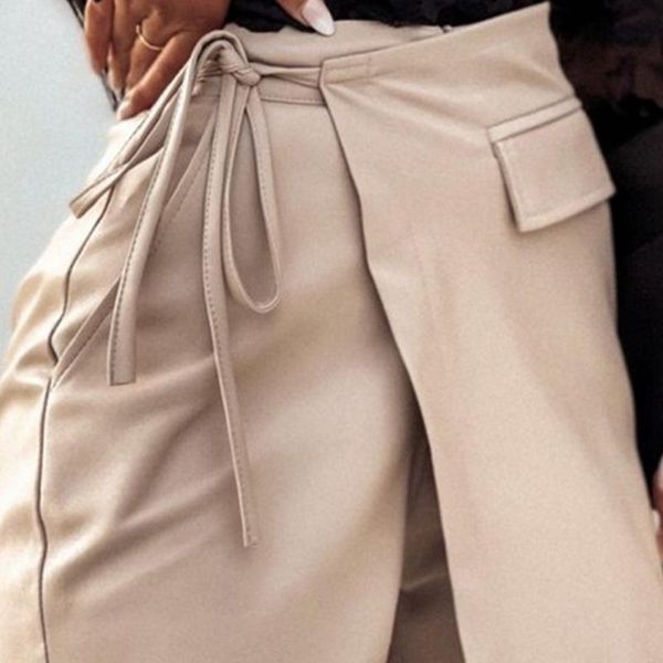 

women's shorts mandylandy women high waist bodycon skirts streetwear pu short pants leathers strap leather, White;black