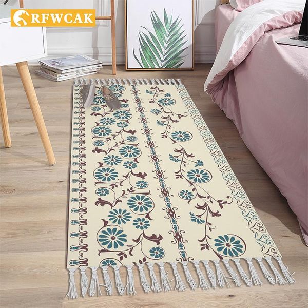 

carpets nordic handmade tassel bedroom cotton and linen carpet moroccan ethnic style home decoration cushion living room cloakroomcarpet