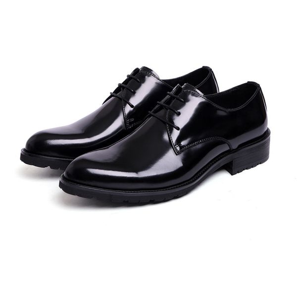 

classic business mens dress shoes fashion elegant formal wedding shoes men lace up office oxford shoes for men b81, Black