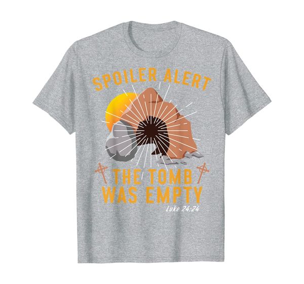 

christian spoiler alert tomb was empty easter gift t-shirt, White;black