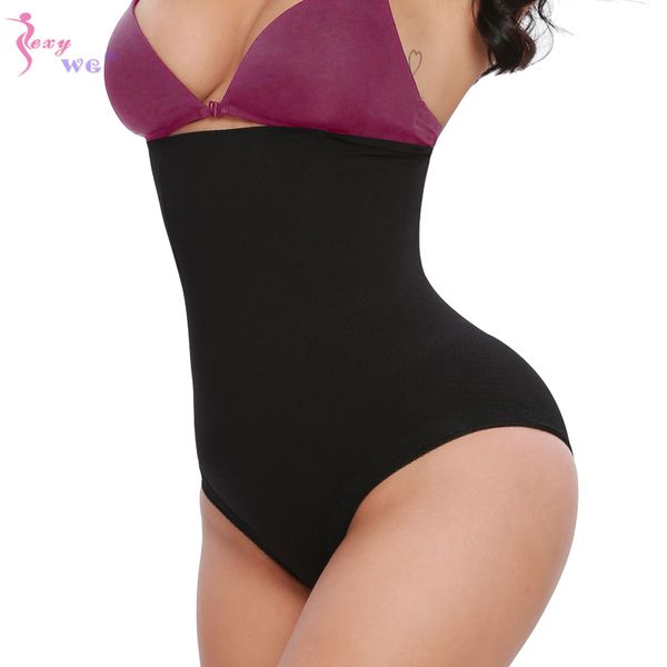 

women body shaper high waist butt lifter tummy control panty seamless panties slim waist trainer underwear, Black