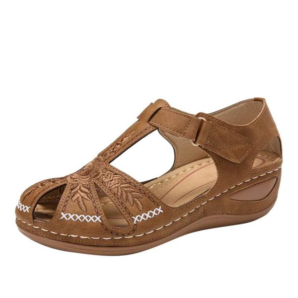 

sandals women's wedge heel flip flops multicolor embroidered slippers, Black