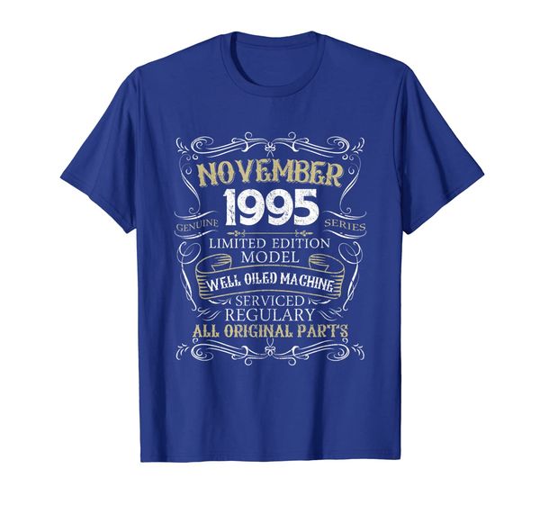 

24th birthday born in november 1995 t-shirt 24 years old, White;black