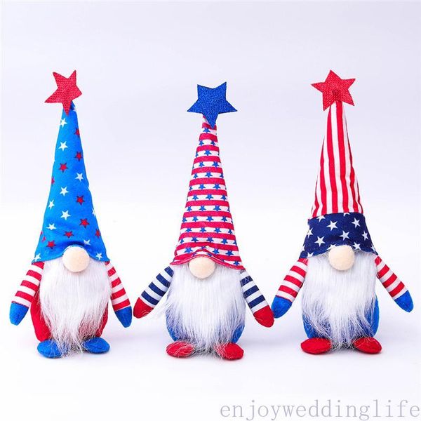 

patriotic gnome american independence day dwarf doll 4th of july gift stars and stripes handmade scandinavian ornaments kids doll