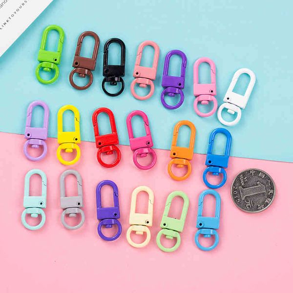 

cute candy color keychain ring metal lobster clasp clip bag car keychain diy charms for jewelry making accessories pandent, Silver