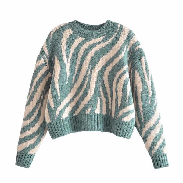 

women's sweaters 2021 winter jacquard animal print knit sweater women long sleeve o neck vintage knitted woman fashion fitted, White;black