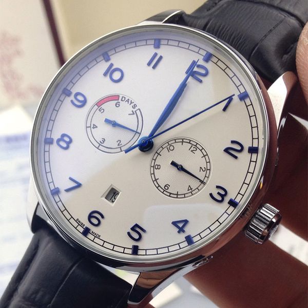 

automatic mechanical watch 42mm mens grape series seagull movement leather leisure sports waterproof stainless steel business mens watches, Slivery;brown