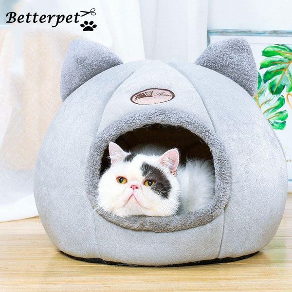 

cat beds & furniture pet dog tent house kennel winter warm nest soft foldable sleeping pad animal puppy cave mat supply