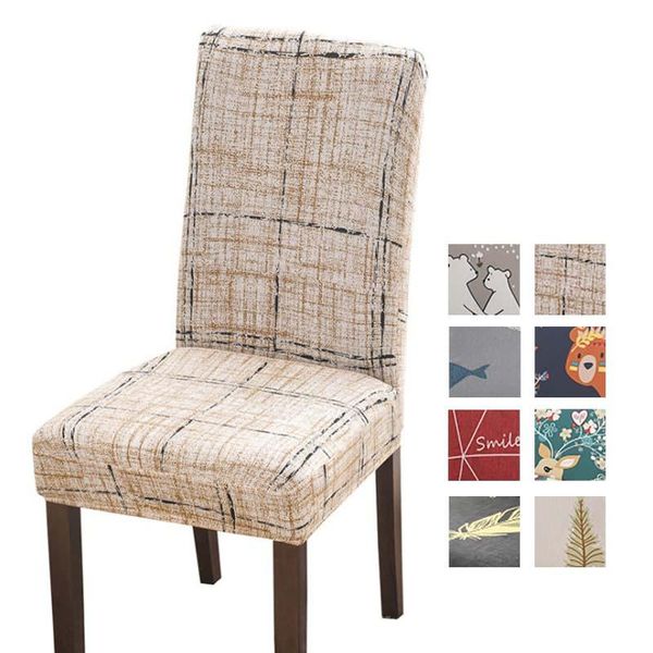 

spandex elastic chair slipcover cartoon printed stretch chair cover for dining room modern anti-dirty kitchen banquet case seat