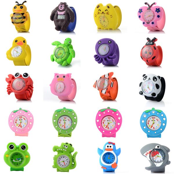

dropshipping service 3d cartoon children's watch harmless silicone non-allergic simple leisure sports student watches children do not r, Slivery;brown