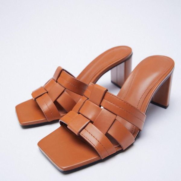 

dress shoes 2021 sandals large size block heels female shoe big outside chunky fashion girls comfort high casual slides slipper rome rub, Black