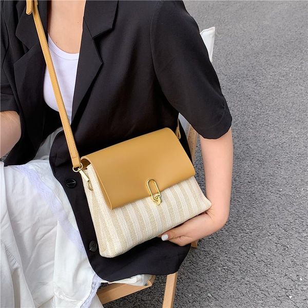

evening bags strip design small pu leather crossbody shoulder for women 2021 summer simple handbags and purses female travel