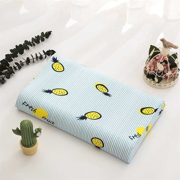 

two sizes soft latex pillow for baby infant kids ergonomic design baby head cushion neck guard cartoon kids pillow 12 colors 211025