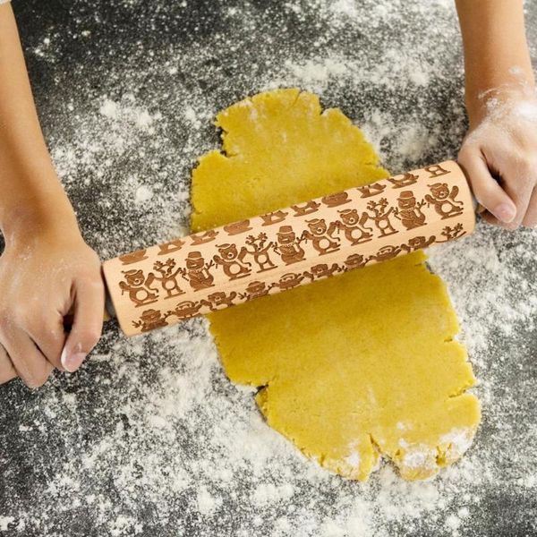 

rolling pins & pastry boards christmas snowman embossing pin baking cookies biscuit engraved roller mainly used for food dough etc