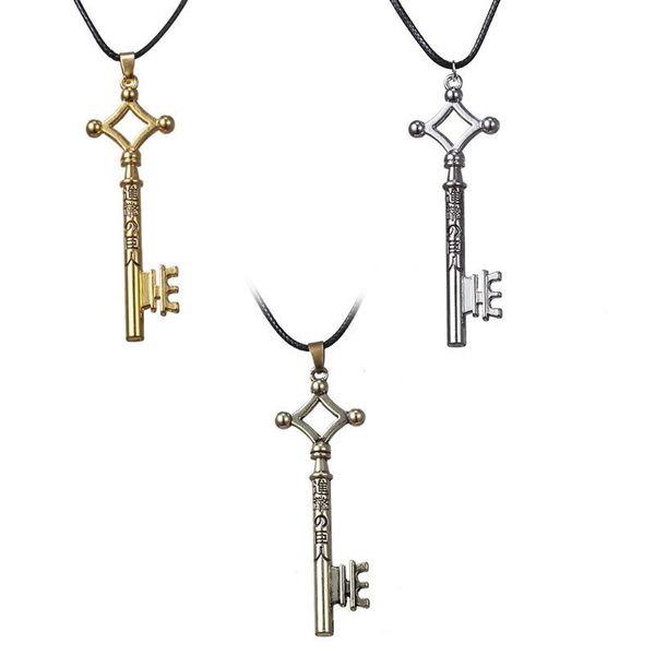 

pendant necklaces attack on titan necklace eren key shingeki no kyojin fashion vintage retro anime jewelry for men cosplay wholesale, Silver