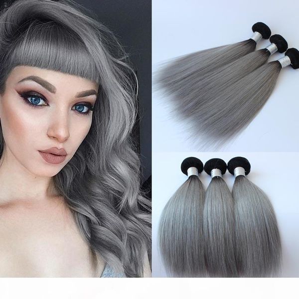 

peruvian indian malaysian brazilian straight bundles hair bundles hair extensions 1b grey human hair wefts bundles, Black;brown